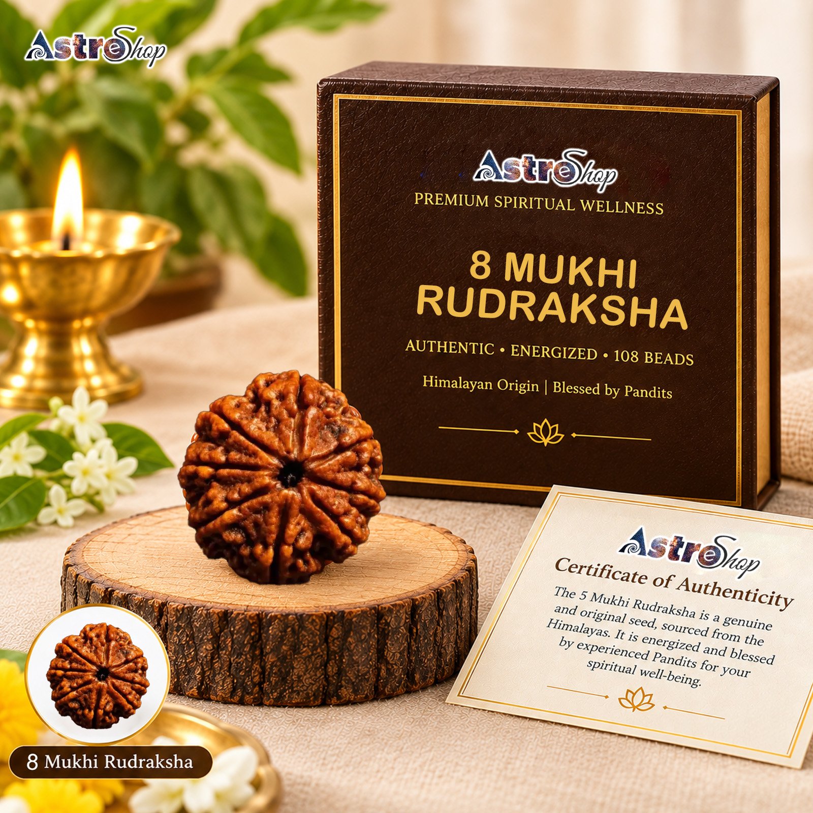 Eight Faced Rudraksha