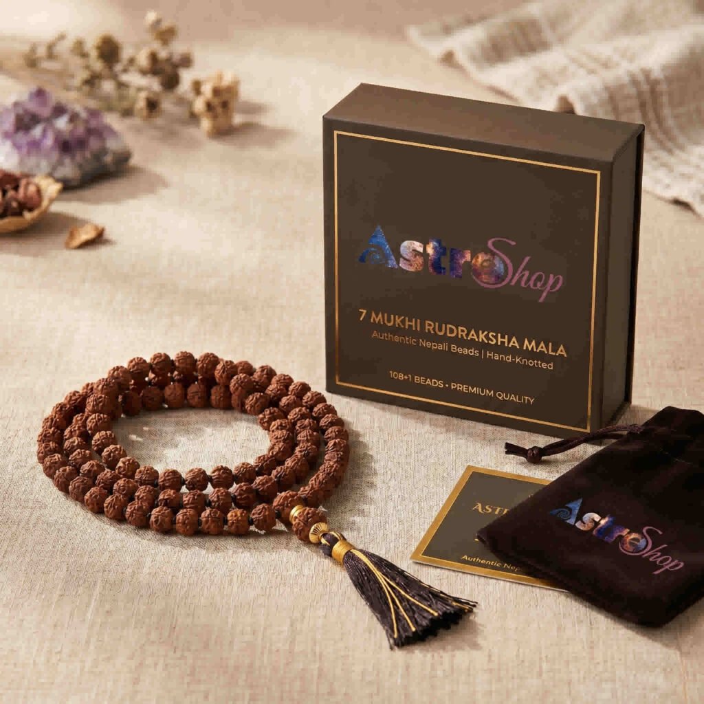 7 Mukhi Rudraksha Mala 108+1